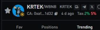 KRTEK_BNBCHAIN's tweet photo. $KRTEK just updated on #Avadex
Already ready to trending!
Contract
0xaF09625236ff419A5169b580E5B1bA72B3431d32
Still early to ape in
https://t.co/XEx1VswsUq https://t.co/mitm4XiENV
