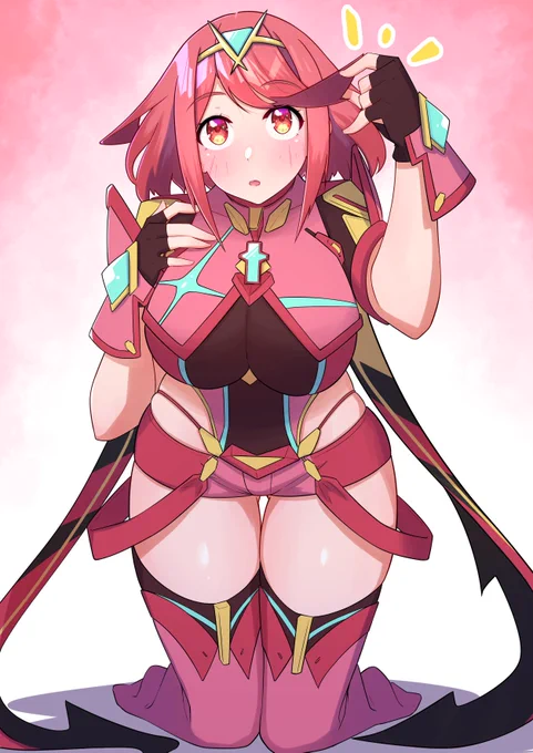 前髪の跳ね方にはこだわりがあるホムラちゃん。#ゼノブレイド2 #XenobladeChronicles2 