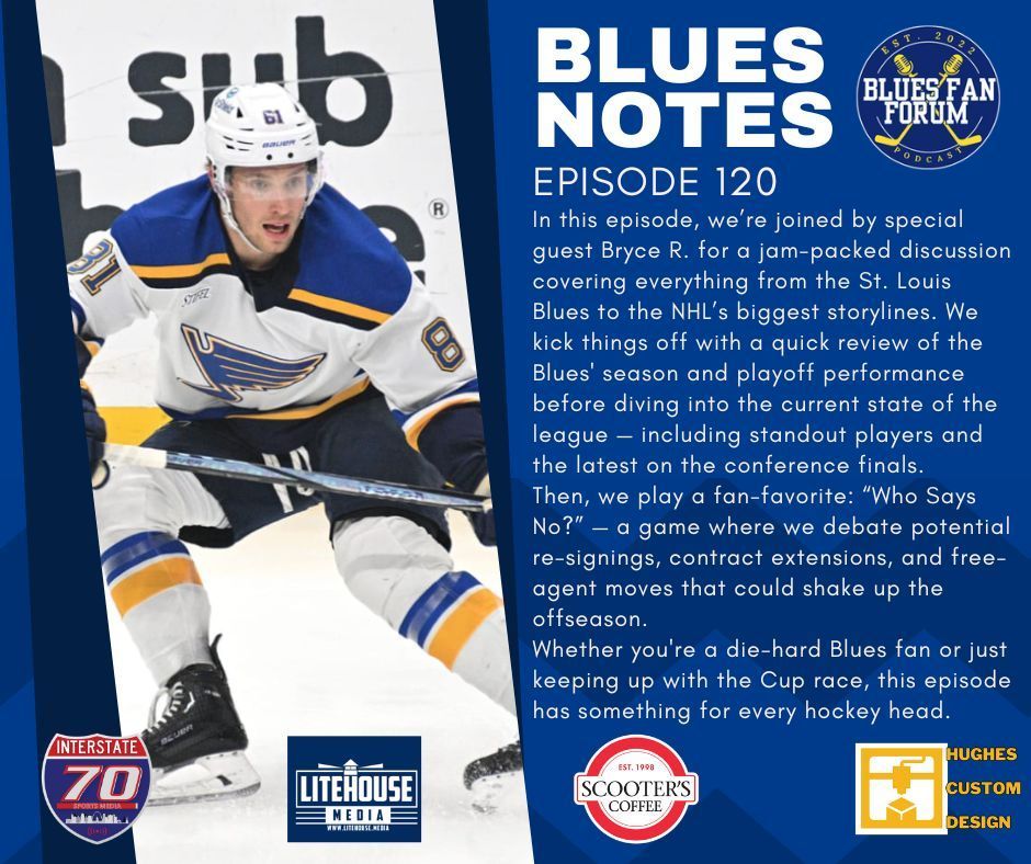Episode 120 is out now!! #stlblues

Thank you to our sponsors and media partners:
<a href="/scooterscoffee/">Scooter's Coffee</a>, Hughes Custom Design, @litehousedotmedia, &amp; @i70sportsmedia

Spotify: tr.ee/EgYqtepgGu
Apple: tr.ee/yTGJihHyLN
Amazon: tr.ee/vi1FnD_aKH