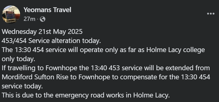 Update from Yeomans Travel: