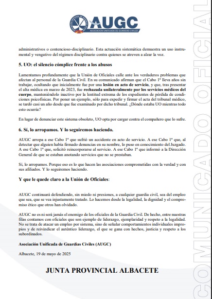 Miguelpalo's tweet photo. AUGC DESMIENTE LAS ACUSACIONES VERTIDAS POR LA UNIÓN DE OFICIALES Y DEFIENDE SU LABOR COMO ORGANIZACIÓN PROFESIONAL https://t.co/EOqu7ELkfn