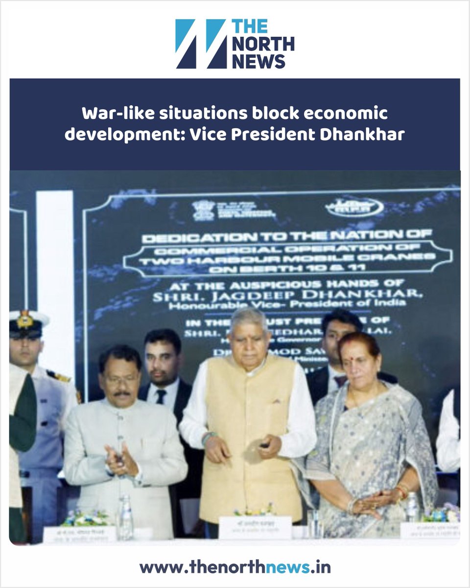 thenorthnews_in's tweet image. Vice President Jagdeep Dhankhar emphasises  that peace is fundamental for growth &amp;amp; development. A stable environment fosters prosperity! 
Read more: thenorthnews.in

#EconomicGrowth #PeaceForProgress #GlobalDevelopment #IndiaForward