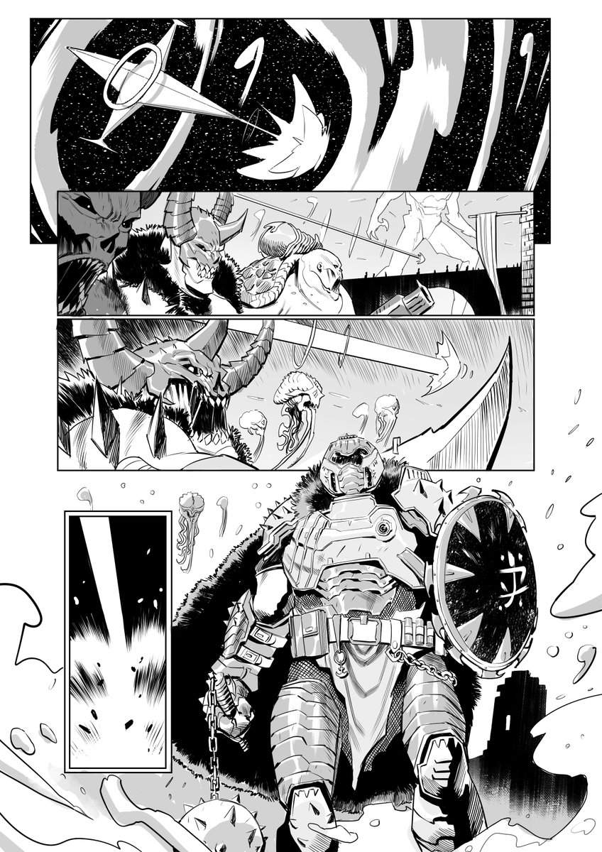 AndreaXErrico's tweet photo. If this gets some love, I might keep going and draw more pages or concepts. Maybe even write a short script.
So hit that ❤️, and let’s spread the @DOOM Metal Gospel.
RIP AND TEAR... until it's done. 🔥🖤
#DOOMcomic #fanconcept #DOOMSlayer https://t.co/SiObfH4iV5
