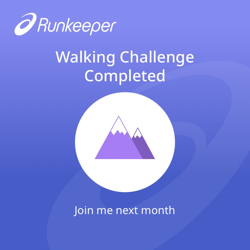 CBSutton's tweet photo. I got my steps in this month with a Challenge in the ASICS @Runkeeper app. #TrainWithRunkeeper https://t.co/TKclEb6jG4