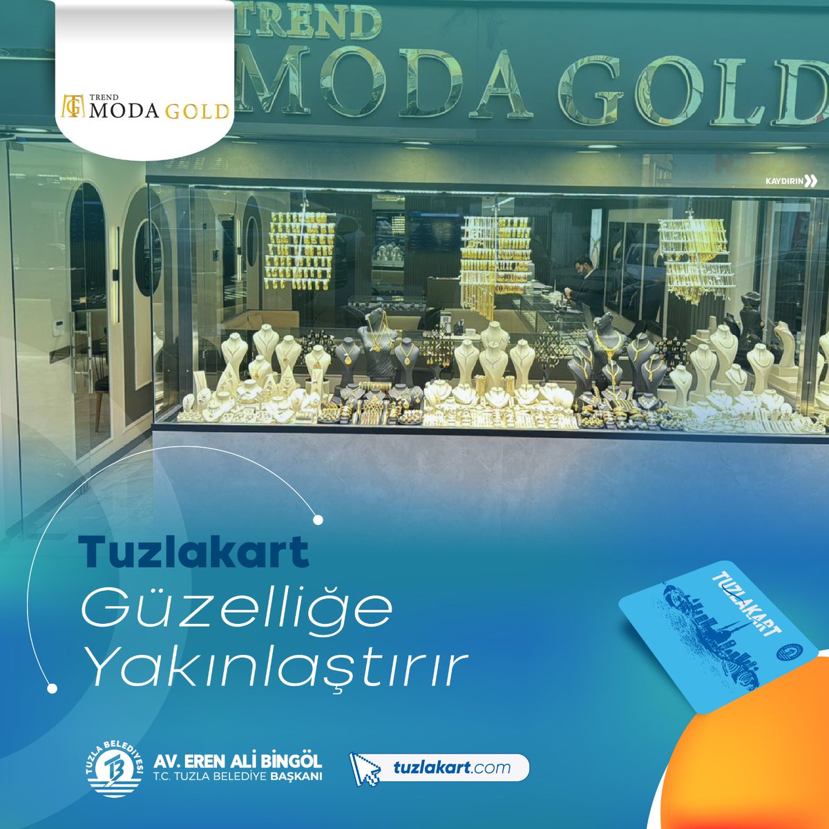 TuzlaKart's tweet photo. Cebinizdeki Avantaj Tuzla Kart Güzelliğe Yakınlaştırır! 💙

Trend Moda Kuyumculuk'ta Tuzla Kart kullanıcılarına özel; 
💳 Alacağınız ürünlerde indirim oranlarından yararlanabilirsiniz. 

💳 Kampanyalı ürün gruplarında ek indirim oranları uygulanır. 

🔗https://t.co/JiCdXOmgj1 https://t.co/jVrKh9QhGZ