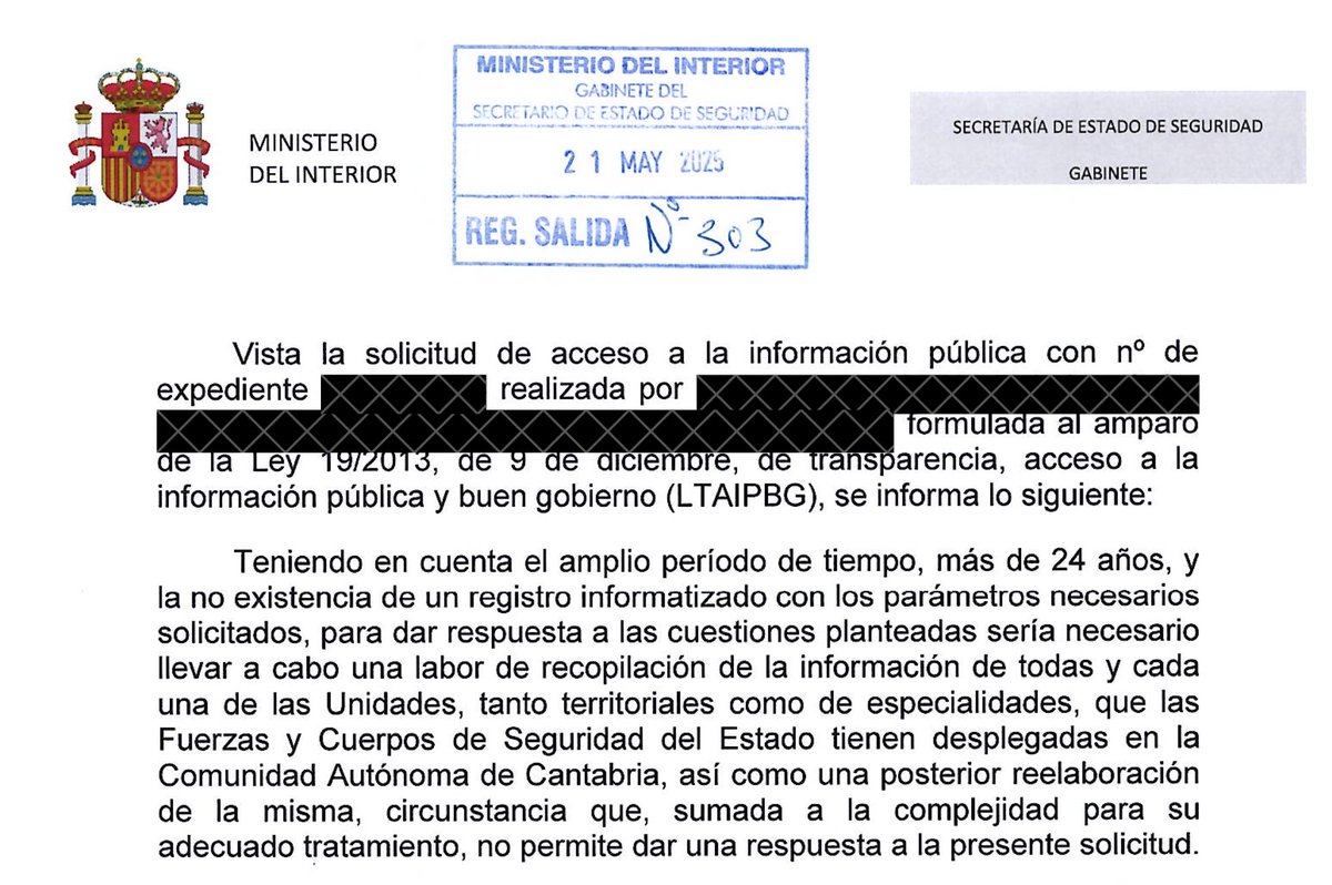 PAH_Santander's tweet photo. ¿Cuánto dinero nos gastamos cada año en mandar a la Policía a desahuciar familias en Cantabria?

El Estado no quiere que lo sepas ❗️

Hoy el Ministerio del Interior nos ha comunicado que se niega a divulgar la información porque, básicamente, les parece demasiado trabajo🤡 https://t.co/19KuhKOdK5