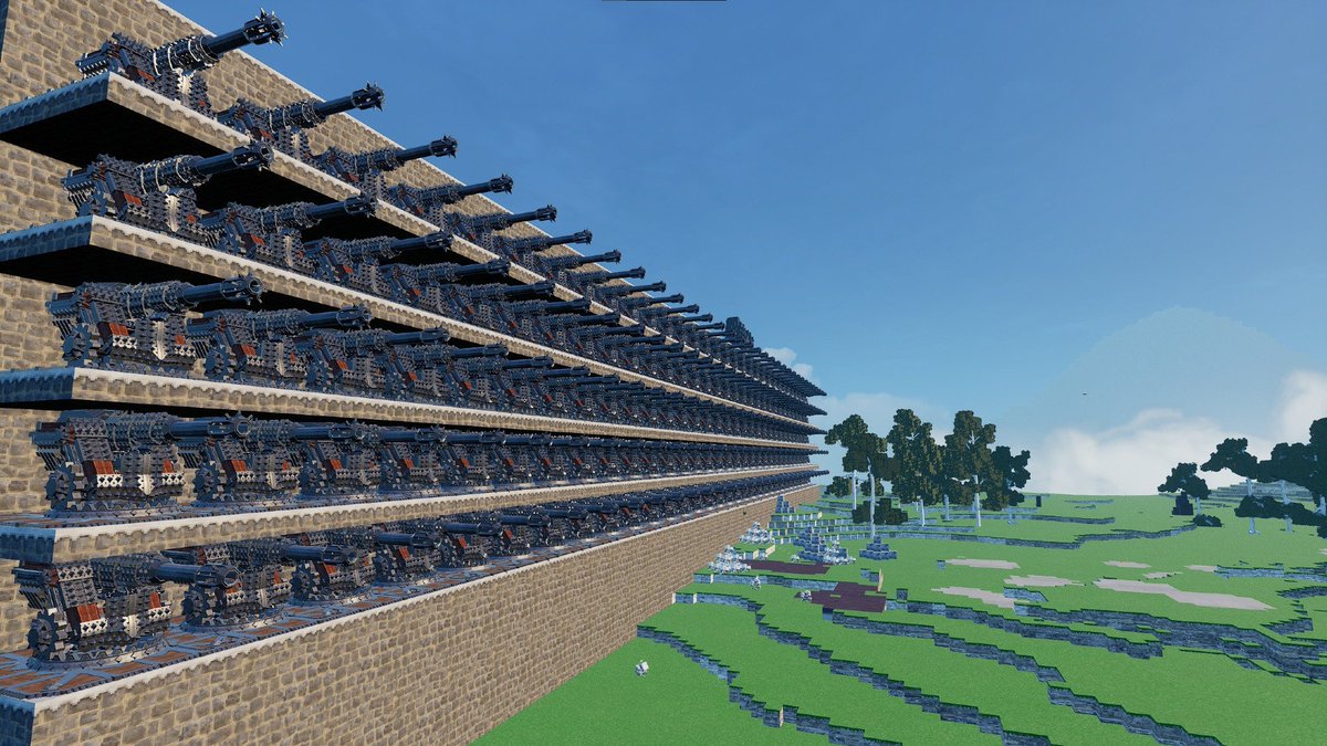 TwinEarthGames's tweet photo. A note to other devs working on sandbox games 🏖️ Set a scope for your game. Then 100x it because players WILL build 100x times as much 🏰🤯💣

Yes, that's 160 dwarven wrath cannons.   #IndieGameDev #indiegames #indiedev #games #sandbox #steamgames #indie https://t.co/nwFFCxeegJ
