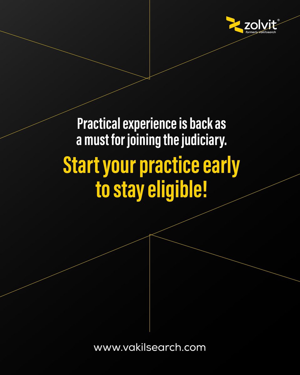 Vakilsearch (@letsvakilsearch) on Twitter photo Supreme Court brings back the minimum practice rule for aspiring judges.
📌 Only Sikkim & Chhattisgarh High Courts opposed reinstating the practice rule.
Aspiring Judges, start your practice early to stay eligible!
#sikkim #chattisgarh #highcourt #judge #supremecourt Supreme Court brings back the minimum practice rule for aspiring judges.
📌 Only Sikkim & Chhattisgarh High Courts opposed reinstating the practice rule.
Aspiring Judges, start your practice early to stay eligible!
#sikkim #chattisgarh #highcourt #judge #supremecourt