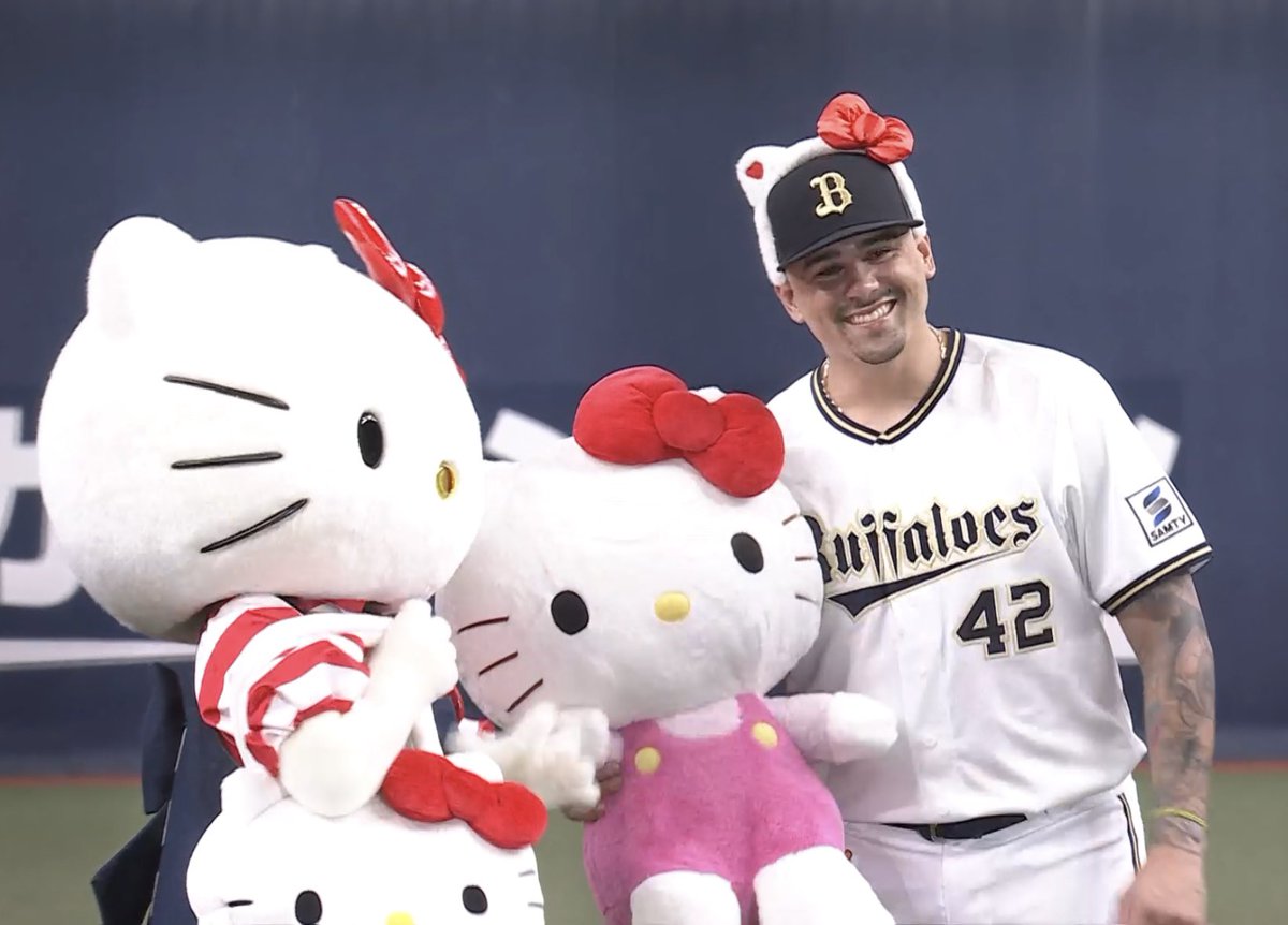 京セラドーム大阪にハローキティ来場！！オリックスのマチャド投手