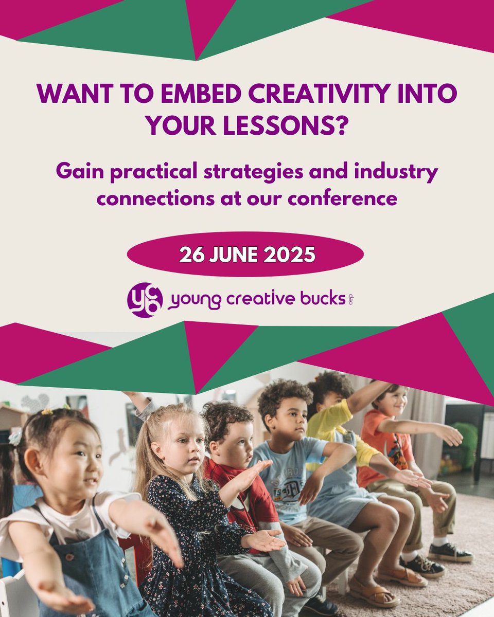 YCBucksCEP's tweet photo. Primary Ed - Want to embed creativity into your lessons? 
Join us for the YCB CPD Conference – Thursday 26 June 2025 in High Wycombe 9:00 – 17:00 
FREE for Bucks Champions Network members | £50 for others
👉 https://t.co/X2KoJyQiwr
#YCBConference2025 #CreativeTeaching #TeacherCPD https://t.co/N6wrNTcQHQ