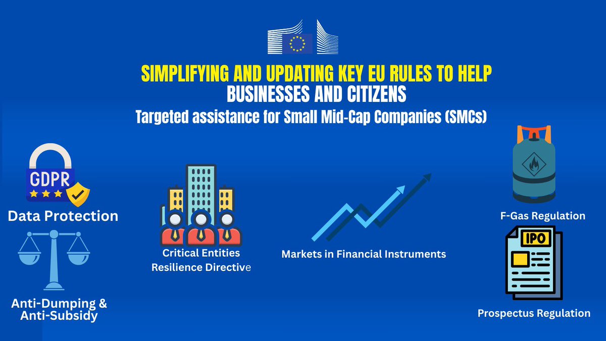 RoxanaMinzatu's tweet image. Small mid-cap companies: too big to be SMEs, too small to rival the giants.

Today, the @EU_Commission introduced a new definition for #SMCs and extended key simplification rules already applied to SMEs.

Key takeaways from today’s decision ↓

ec.europa.eu/commission/pre…