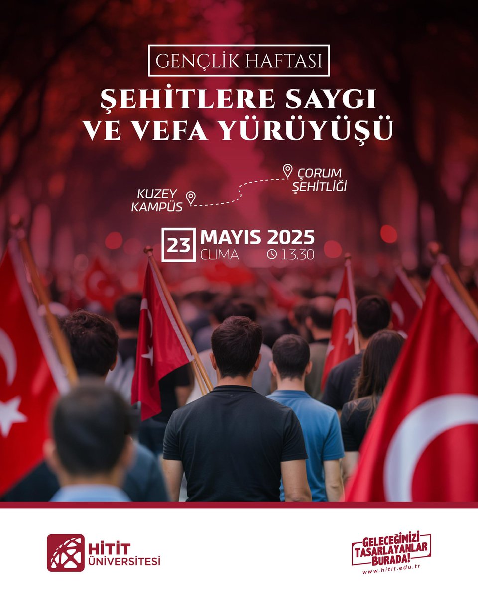 Hitit Üniversitesi (@hitukurumsal) on Twitter photo Gençlik Haftası
Şehitlere Saygı ve Vefa Yürüyüşü 🇹🇷🇹🇷
📍Kuzey Kampüs — Çorum Şehitliği
🗓️23 Mayıs 2025 Cuma
⏰Saat: 13.30
Tüm öğrencilerimiz ve personelimiz davetlidir.
#HititÜniversitesi <a href="/ProfAliOzturk/">Ali Osman Öztürk</a> Gençlik Haftası
Şehitlere Saygı ve Vefa Yürüyüşü 🇹🇷🇹🇷
📍Kuzey Kampüs — Çorum Şehitliği
🗓️23 Mayıs 2025 Cuma
⏰Saat: 13.30
Tüm öğrencilerimiz ve personelimiz davetlidir.
#HititÜniversitesi <a href="/ProfAliOzturk/">Ali Osman Öztürk</a>