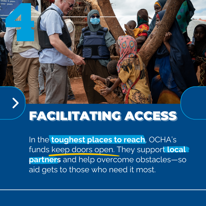 shf_somalia's tweet photo. Why are OCHA’s humanitarian funds like @SHF_Somalia a game-changer for humanitarian aid?
 
In 2024, the funds helped advance:
 
🌍 Innovation in the aid system
💙 Inclusivity
⚡ Acting earlier and faster
📍 Access to aid
🤝 Complementarity between funds
 
👇 Swipe to see how