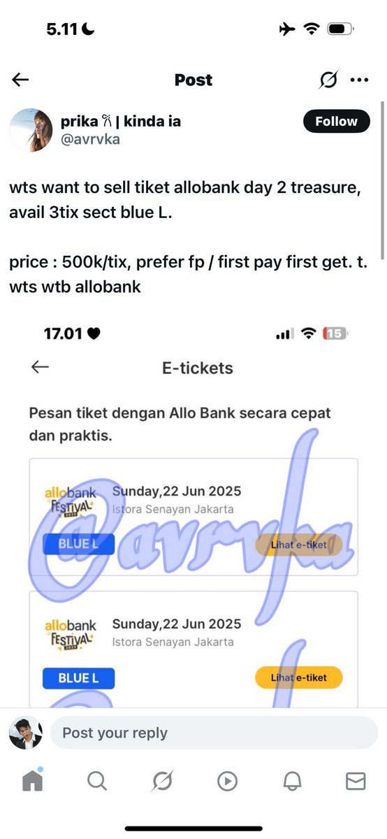 ksdraft_'s tweet photo. SCAMMER TIKET ALLOBANK

yang ini aku udah hampir tf demi apapun 😭😭 https://t.co/6n1pSsWjMx