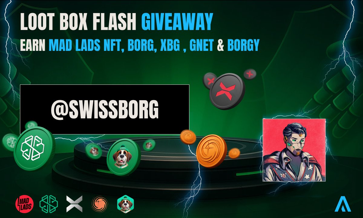 SwissBorg (@swissborg) on Twitter photo 📢Giveaway time at <a href="/AgoraHub_io/">Agora - Web3's Opportunity Arena</a>
⚡️Flash Loot Box <a href="/MadLads/">Mad Lads</a> on May 27 at 5PM CET
🎁+$35,000 prize pool including BORG, XBG, GNET
with 1 exclusive Mad Lads NFT (floor price: $7,000)
✨3 Loot Boxes to win!
1️⃣Follow <a href="/AgoraHub_io/">Agora - Web3's Opportunity Arena</a> & <a href="/YourHandle/">GetAHandle</a>
2️⃣Like & Retweet
3️⃣Tag 3 friends 📢Giveaway time at <a href="/AgoraHub_io/">Agora - Web3's Opportunity Arena</a>
⚡️Flash Loot Box <a href="/MadLads/">Mad Lads</a> on May 27 at 5PM CET
🎁+$35,000 prize pool including BORG, XBG, GNET
with 1 exclusive Mad Lads NFT (floor price: $7,000)
✨3 Loot Boxes to win!
1️⃣Follow <a href="/AgoraHub_io/">Agora - Web3's Opportunity Arena</a> & <a href="/YourHandle/">GetAHandle</a>
2️⃣Like & Retweet
3️⃣Tag 3 friends