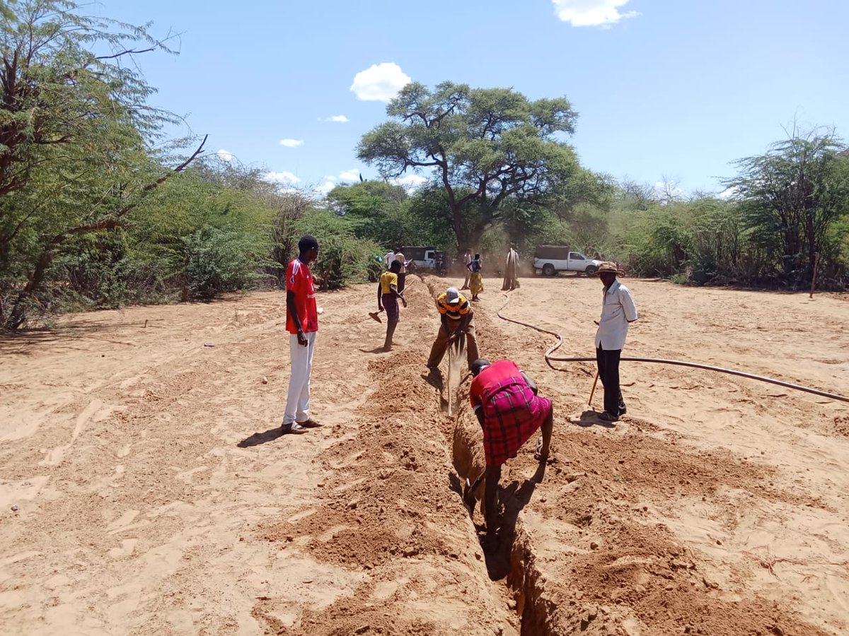 NNorthrift's tweet photo. Exciting progress in Turkana East
 The community came together for a successful trench-digging event as part of our NCCK Nort Rift project. Local youth took charge, and solar technicians enhanced our water infrastructure. Together, we're building resilience
 #NCCK #TurkanaEast https://t.co/SOcSIdwdJx