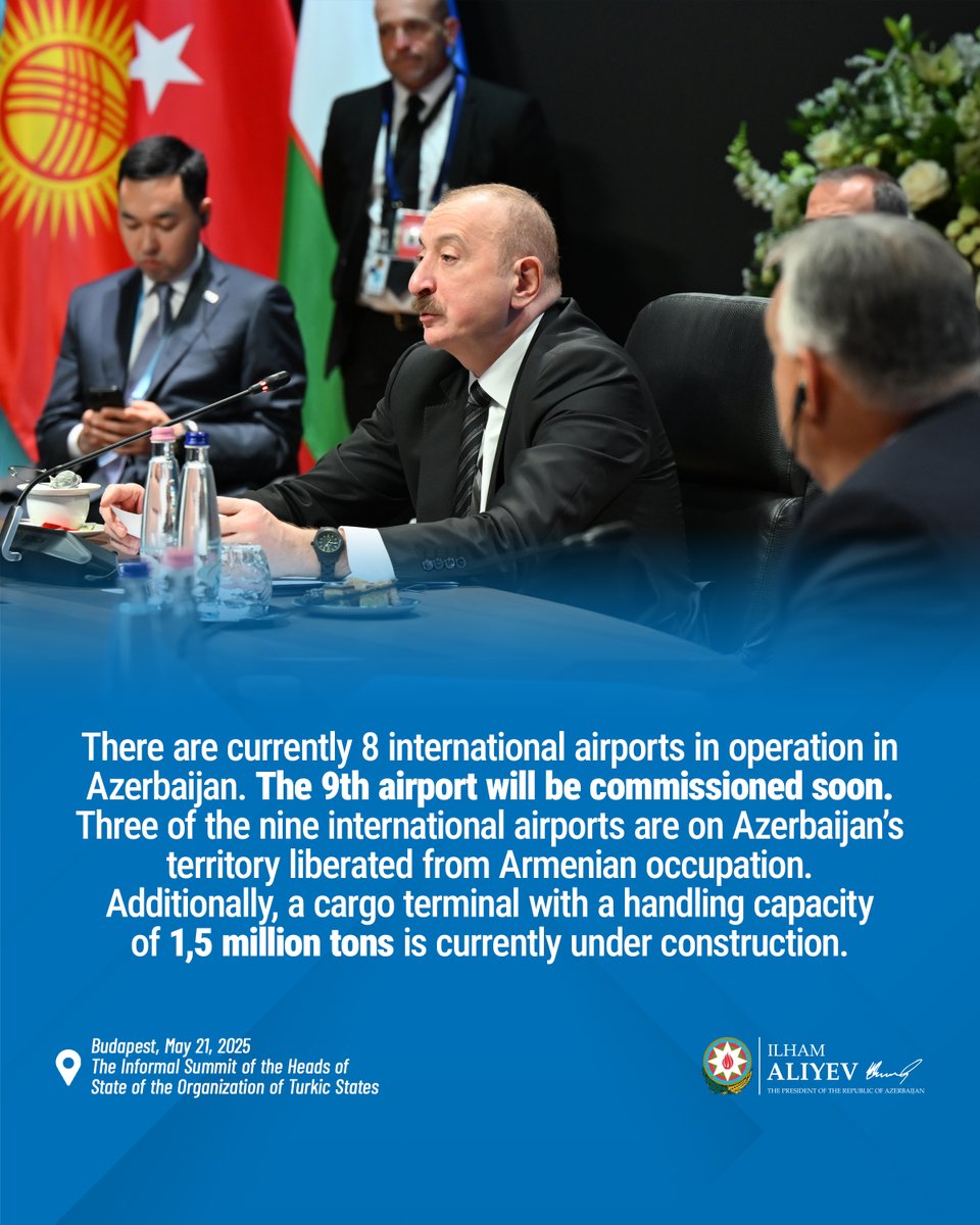 President Ilham Aliyev: “There are currently 8 international airports in operation in Azerbaijan. The 9th airport will be commissioned soon.”
