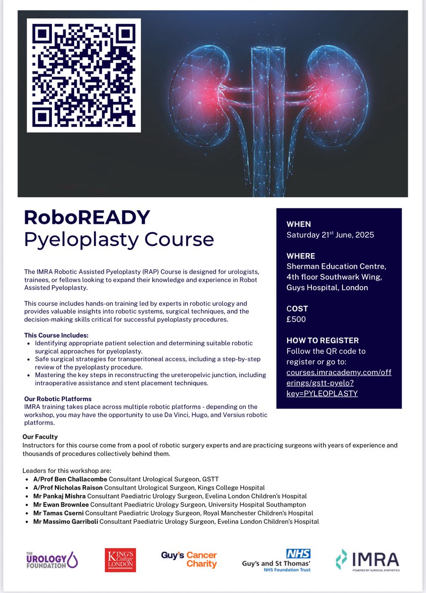 Ben Challacombe (@benchallacombe) on Twitter photo Our next roboReady course. On Pyeloplasty! With our amazing paediatric colleagues from <a href="/EvelinaLondon/">Evelina London</a> unique opportunity to perform hydrogel surgery on <a href="/IntuitiveSurg/">Intuitive</a> <a href="/TouchSurgery/">Medtronic Digital Surgery</a> <a href="/CMRSurgical/">CMR Surgical</a> robotic systems on one day <a href="/IMRASurgical/">IMRA Surgical - also on Bluesky</a> <a href="/Proximie/">Proximie</a> <a href="/GuysUrology/">Guy's Urology News</a> Our next roboReady course. On Pyeloplasty! With our amazing paediatric colleagues from <a href="/EvelinaLondon/">Evelina London</a> unique opportunity to perform hydrogel surgery on <a href="/IntuitiveSurg/">Intuitive</a> <a href="/TouchSurgery/">Medtronic Digital Surgery</a> <a href="/CMRSurgical/">CMR Surgical</a> robotic systems on one day <a href="/IMRASurgical/">IMRA Surgical - also on Bluesky</a> <a href="/Proximie/">Proximie</a> <a href="/GuysUrology/">Guy's Urology News</a>