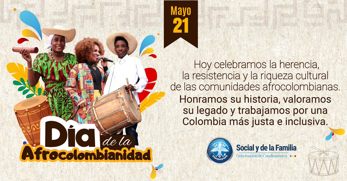 En Cundinamarca honramos a quienes han luchado y siguen luchando por la igualdad racial. Reafirmamos nuestro compromiso con la promoción y protección de los derechos de nuestras comunidades negras, afrocolombianas, raizales y palenqueras, y celebramos la diversidad cultural.