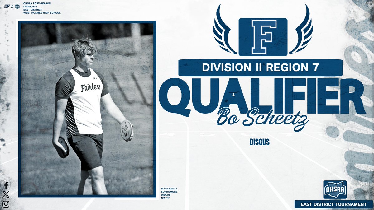 🚨 Regional Qualifier 🚨

Sophomore Bo Scheetz places 2nd in the boy's discus to advance to the Division II Regionals in New Concord.