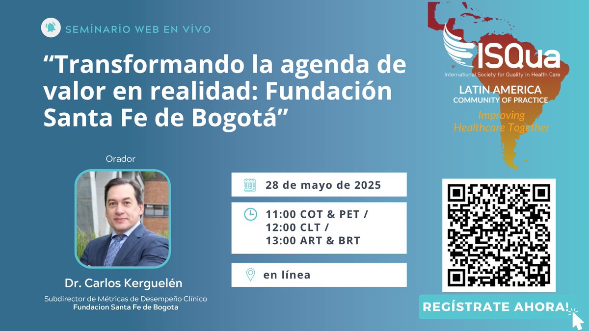 📢 Webinar en español | Te invitamos al webinar de COPLAC: “Transformando la agenda de valor en realidad” con el Dr. Carlos Kerguelén.
🗓️ 28 de mayo – 13:00 (ART)

🔗 bit.ly/4mqEu5O
¡No te lo pierdas!