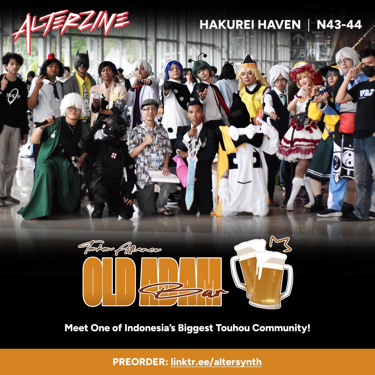 Founded in 2022, Old Adam Bar has become a home for thousands of Indonesian Touhou fans, uniting cosplayers, collectors, and creators in one safe haven.

Get to know more about the movement in ALTERZINE 01! Preorder now at the Linktree down below. [1]
