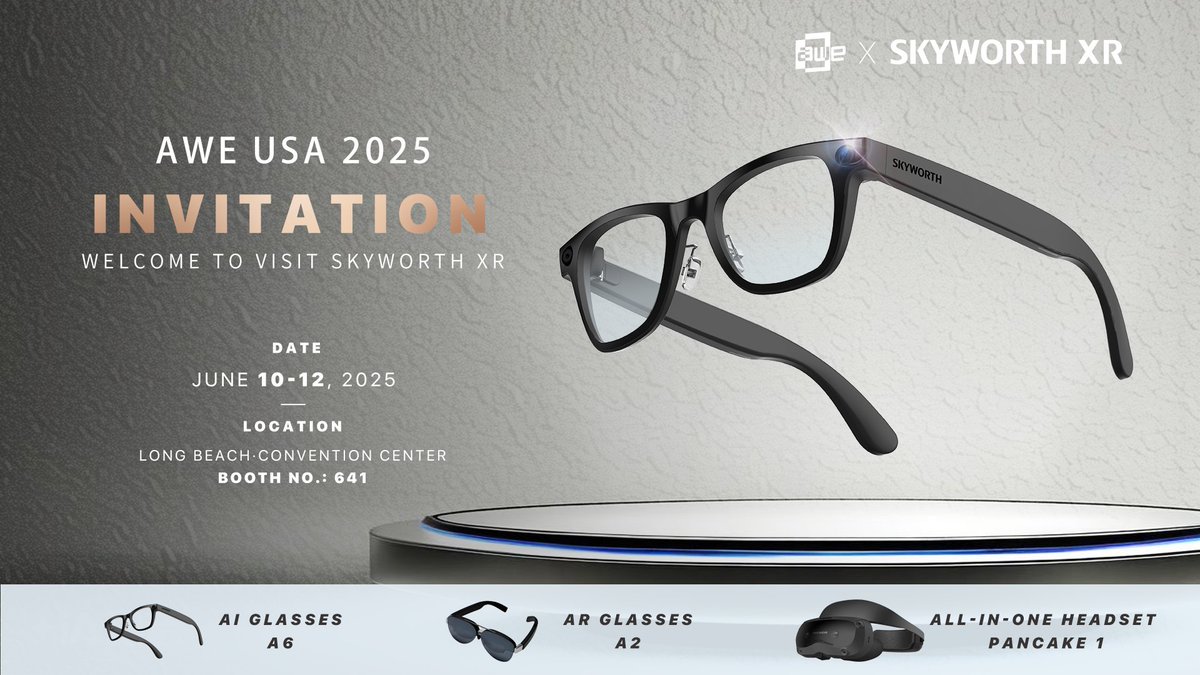 PancakeXR's tweet photo. See you in AWE！
Welcome to our booth :641！
#awe2025 https://t.co/NiQ1MnEspB