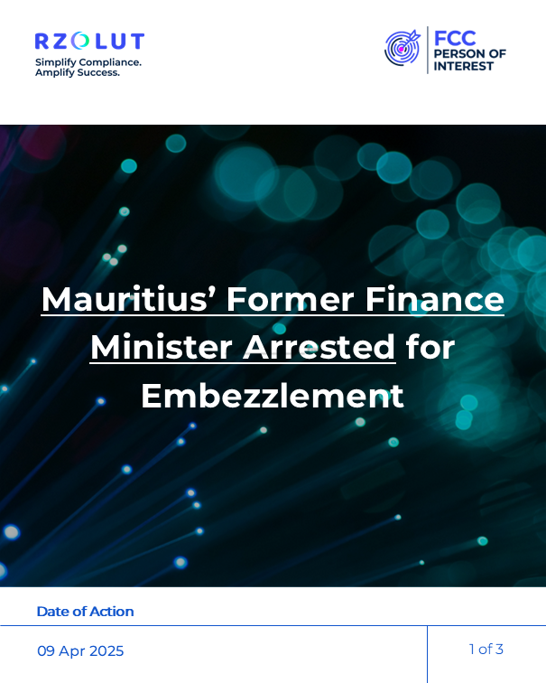 RzolutL's tweet image. On April 9, 2025, Renganaden Padayachy was arrested as part of an investigation into the alleged embezzlement of funds from the Mauritius Investment Corporation. The funds were intended to support companies affected by economic impact of COVID-19 pandemic. 

#pep #adversemedia