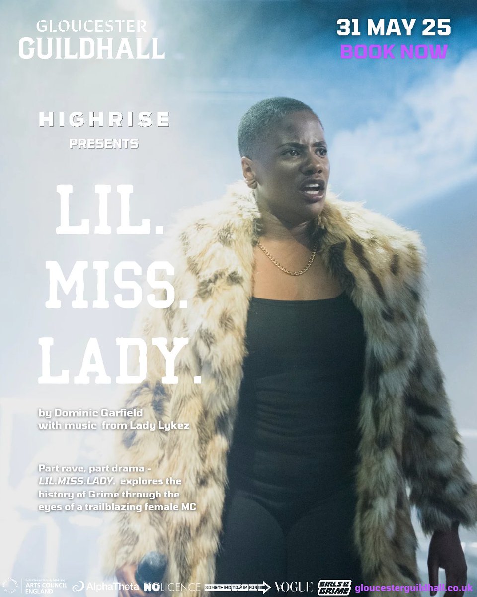 LIL.MISS.LADY. IS COMING TO GLOUCESTER 🎤💥

Part rave, part drama, we're coming to <a href="/GlosGuildhall/">Gloucester Guildhall</a> with an immersive history of Grime, told
through the eyes of a trailblazing female MC. Fusing live performance, heavy beats and starring <a href="/LadyLykez/">Lady Lykez</a> 
You don't wanna miss the party🎉