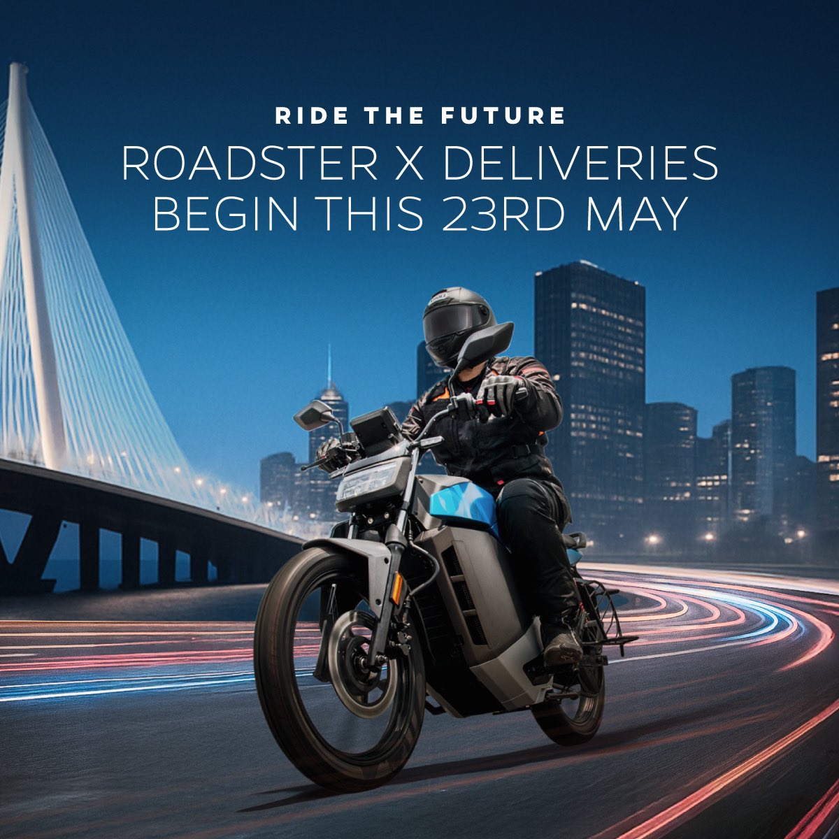 OlaElectric's tweet photo. The revolution began with you. Now meet its next chapter, Ola Roadster. Get ready to ride the future.
#RideTheFuture ⚡🏍️ https://t.co/OK7GnWIjJp