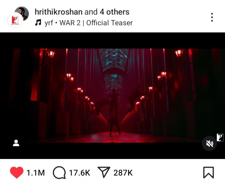 BeingADian's tweet photo. 287K Share 🔥
#War2 hype 💥
#HrithikRoshan #NTRJr https://t.co/D6zWd7te7y