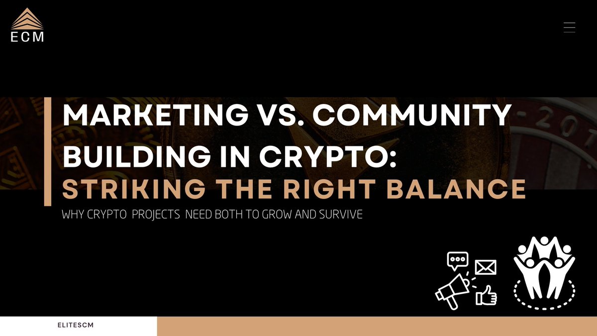 This article still hits home! 📢

Marketing brings attention to your project. Community makes people stay.
In crypto, both matter, big time.

Here’s how ECM finds the sweet spot and helps projects grow: medium.com/@mmcmelites/ma…