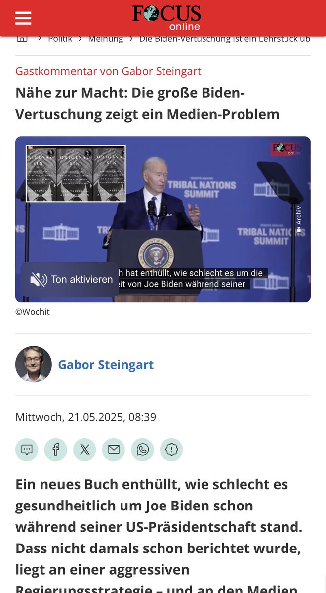 Gigantische Verschwörung in Presse und Politik für den US-Hegemon: Die große #Biden-Täuschung haben nicht nur alle Mainstreammedien mitgemacht, auch die #NATO-Verbündeten und #G7-Spitzen haben ihre Bürger belogen und betrogen. Wer Augen hatte zu sehen und Ohren zu hören, musste