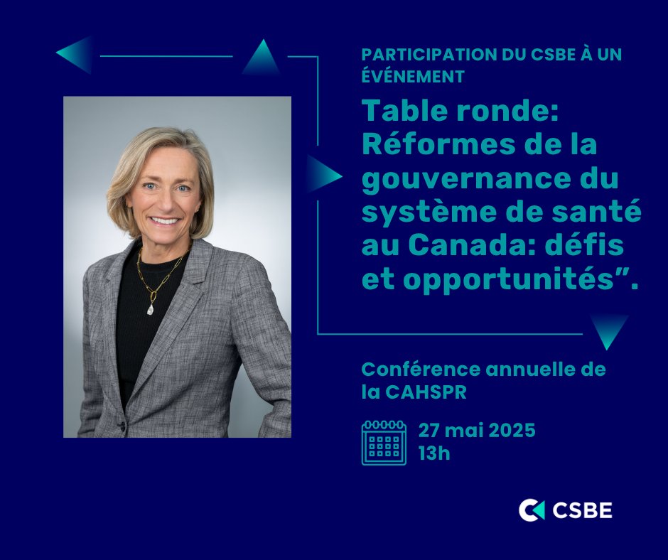 📅 La <a href="/CAHSPR/">CAHSPR</a> accueillera Joanne Castonguay, commissaire à la santé et au bien-être, pour sa conférence annuelle du 26 au 29 mai prochains, à Ottawa. 

Elle participera à une table ronde sur les réformes des systèmes de santé au Canada. 

Lire plus: bit.ly/4mtPXSq