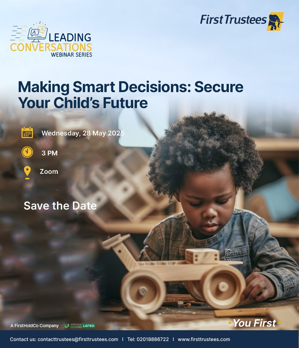 FirstTrustees's tweet photo. The Future Begins Now: Make the Right Moves for Your Child

Save the Date for the impactful webinar “Make Smart Decisions: Secure Your Child’s Future”, and discover practical steps to build a promising future for your child. https://t.co/8ZoAVCpw8Y