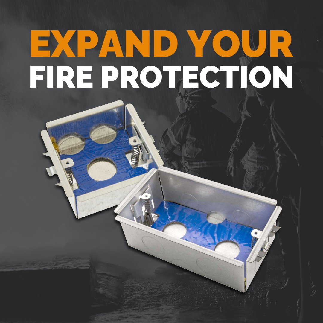 ClickScolmore's tweet image. Expand your fire protection ⚡

Our #FlameGuard dry lining boxes have an intumescent layer that expands at 190ºC and upwards, filling the metal box cavity. 🔥

Add safety to your wiring systems 👉 ow.ly/PuNT50VSzuu

#BackBox #Essentials #ClickScolmore #ScolmoreGroup