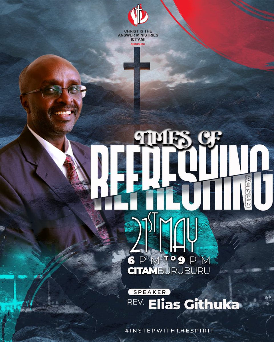 CITAM_BURUBURU's tweet photo. TONIGHT is NIGHT 2 of Times of Refreshing!
We keep going higher, deeper, and stronger IN STEP WITH THE SPIRIT! 🔥🙌
Get ready for a powerful word from Rev. Elias Githuka — it’s going to be a night of divine encounters and refreshing like never before! ✨
#timesofrefreshing https://t.co/5ZhWUkuFLo