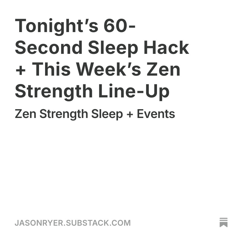 Lower your pre-sleep heart rate → deeper Zzz’s. 💤 Tonight, take 60 sec to record your HR before lights-out—then watch it drop this week. Want the full playbook? New post + event line-up here ⬇️
🔗 jasonryer.com/substack
#SleepBetter #Biohacking #ChiangMai