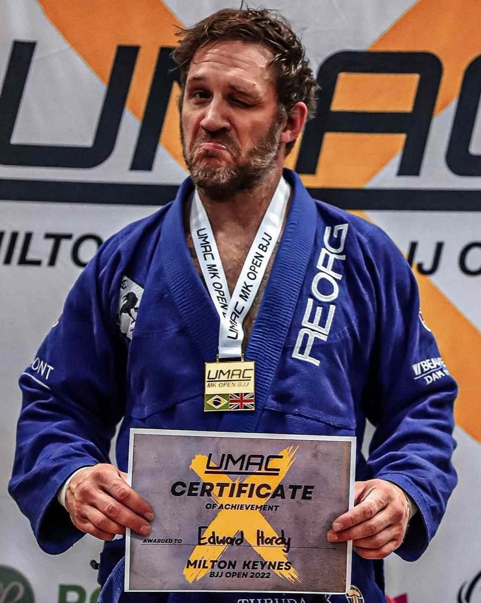 Hardydoingstuff's tweet image. Tom Hardy secretly entering and winning a Brazilian Jiu Jitsu Championship in 2022