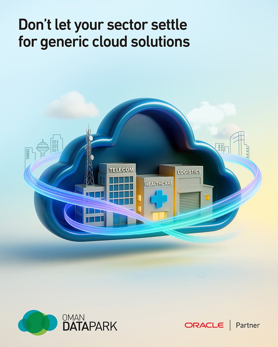 Otechoman's tweet image. Oman’s fintech, telecom, healthcare, and logistics sectors demand more.
With Oracle Cloud hosted at Oman Data Park, enjoy secure, compliant, and scalable cloud solutions designed for your industry’s needs.

Discover your industry’s cloud advantage.

#IndustryCloud #OracleCloud
