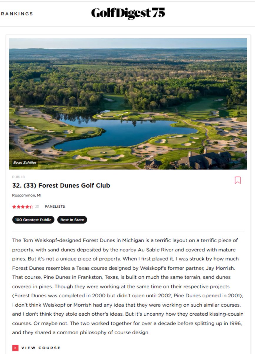 Wow 🤩 Great Shoutout from Golf Digest. I had pines and white sand dunes hence Pine Dunes! #golf #golfcourse #golfing #golfer