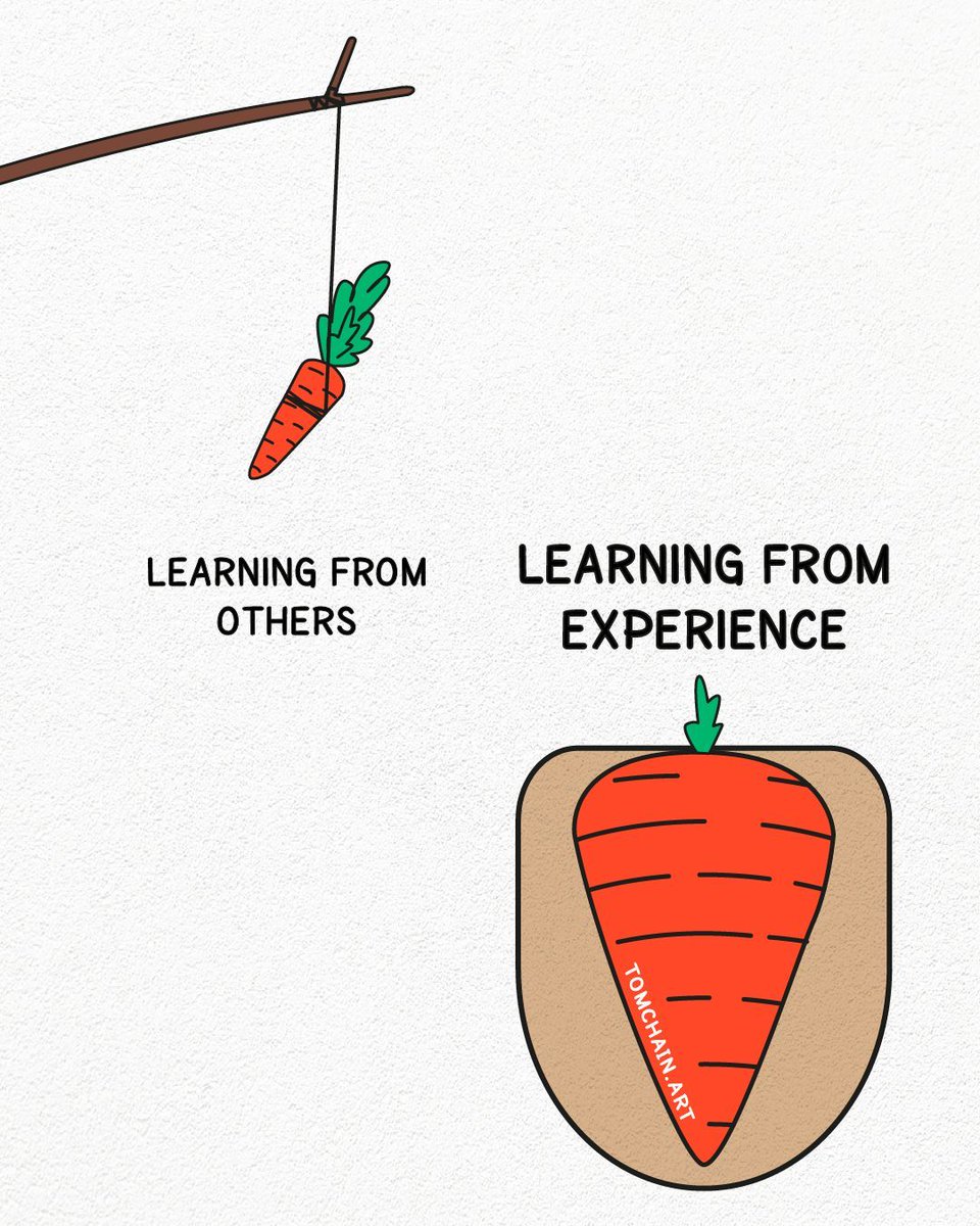 Visualize_Tom's tweet image. Stop chasing carrots. Dig for roots.
