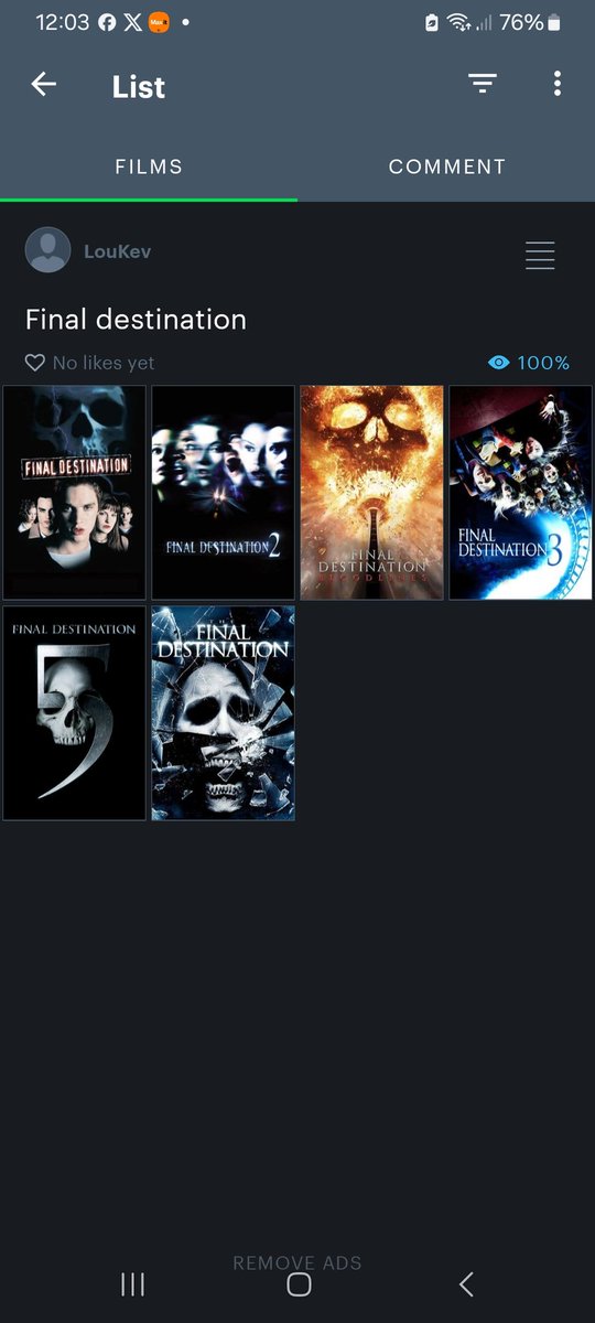 Mon classement Final Destination