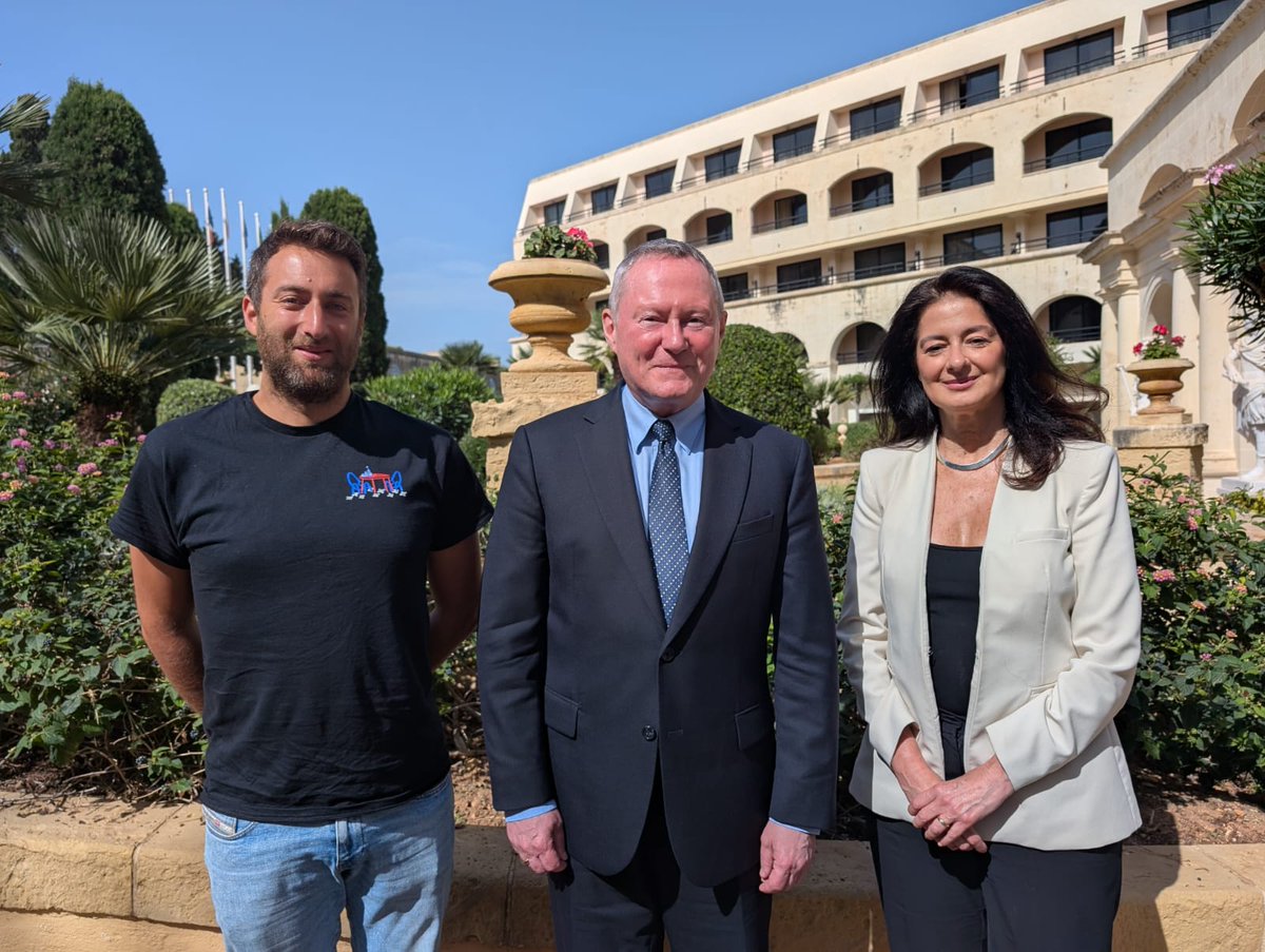 CommissionerHR's tweet photo. Thank you @mcaruanagalizia @Corinne_Vella for meeting me today, for telling me about your mother and sister #DaphneCaruanaGalizia, and for fighting for justice for her and others. We will honour her by standing up for accountability and #RuleofLaw in #Malta and across #Europe. https://t.co/kKfUHzXlr9