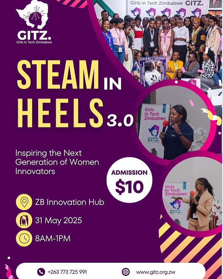 girlsintechzw's tweet photo. 👠 Ready to lead in STEAM?
Join the STEAM in Heels Conference 2025!
📍 ZB Innovation Hub
🗓 31 May 2025
🎟 Register: https://t.co/5t0OBLHvaD
Workshops, mentors, and inspiration for young women in Science, Tech, Engineering, Arts & Math 💡🎨
#STEAMinHeels #WomenInSTEAM #Gitz https://t.co/jk9kpeIs1d