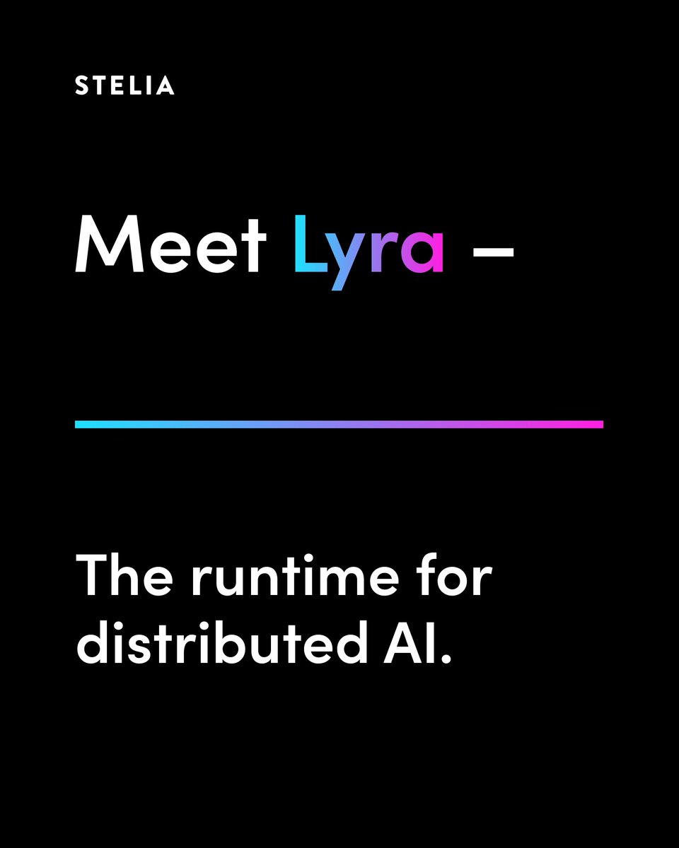 SteliaAI's tweet image. The hard part isn’t building intelligence.
It’s scaling it.
→ Meet Lyra, the runtime for distributed AI.
#AIPlatforms #PlatformIntelligence #AgenticWorkflows #AIBuilders #LLMOps