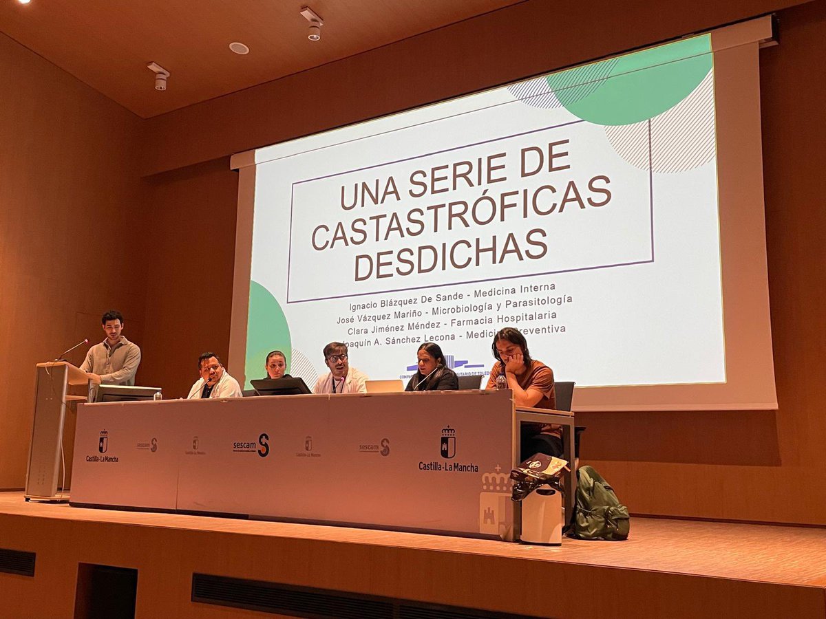 Día especial, y es que <a href="/Clariita4/">Clara Jiménez</a> ha participado en la sesión multidisciplinar impartida por los servicios de Medicina Interna 🩺, Microbiología 🧫, Farmacia Hospitalaria 💊y Medicina Preventiva 💉
Con un caso clínico muuuuy interesante sobre la enfermedad neumocócica invasiva