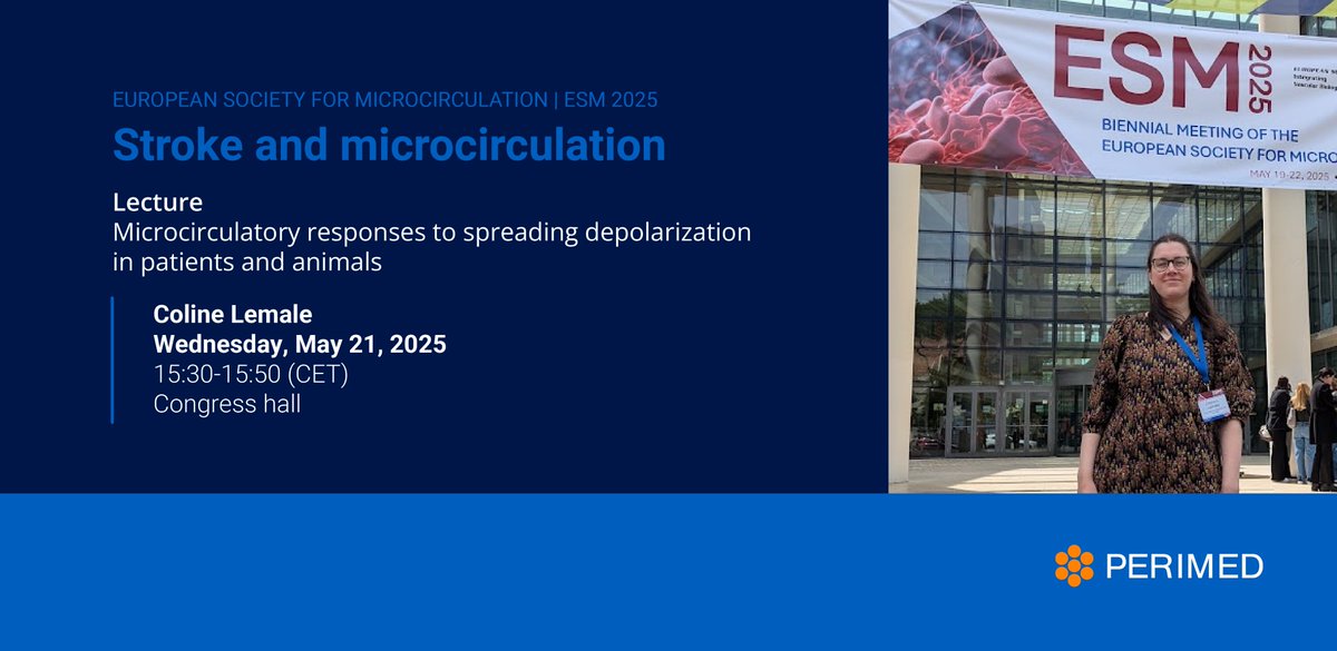 🧠 Can we protect the brain better during stroke?

At #ESM2025, Coline Lemale (Charité) shows how SIN-1 boosts microcirculation where GTN falls short. Using PeriCam PSI + PeriFlux 6000 EPOS, her team saw better brain perfusion + tissue oxygenation.
📍Don’t miss her talk today