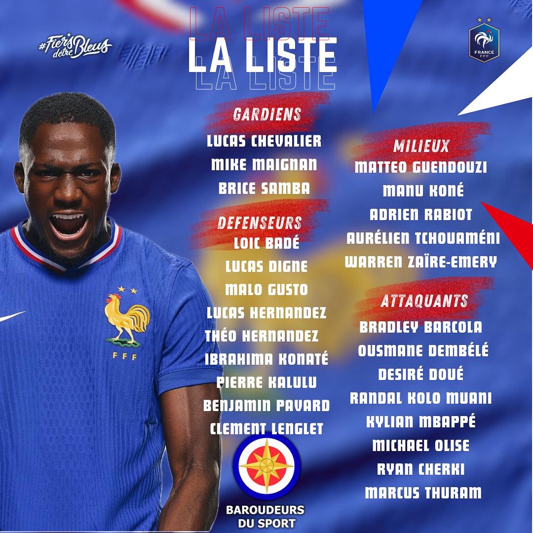 La liste de nos bleus pour le Final 4 de la Ligue des Nations 🇫🇷⚽️ <a href="/equipedefrance/">Equipe de France ⭐⭐</a> 
#EquipedeFrance #Supporter #football #France