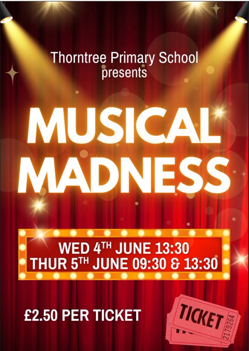 McCloreyMr (@mccloreymr) on Twitter photo Tickets will be sent home today for all Order Forms sent in by Friday 16th May. Please check that they are correct and let us know if there are any issues. Tickets for Order Forms sent in this week will be sent out at a later date.
<a href="/thorntreeheidie/">geraldine smith</a> <a href="/ThorntreeHT/">thorntreeprimary</a> Tickets will be sent home today for all Order Forms sent in by Friday 16th May. Please check that they are correct and let us know if there are any issues. Tickets for Order Forms sent in this week will be sent out at a later date.
<a href="/thorntreeheidie/">geraldine smith</a> <a href="/ThorntreeHT/">thorntreeprimary</a>